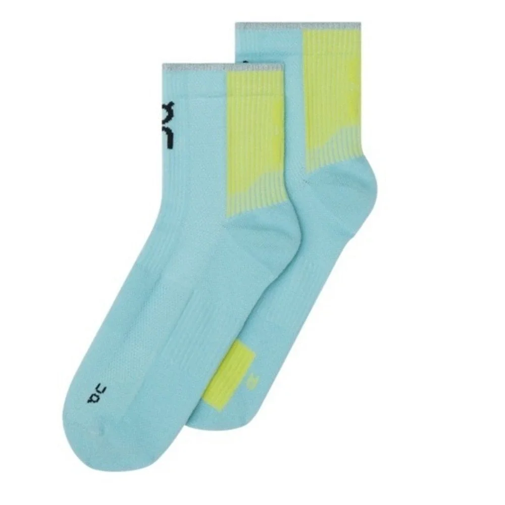 On Cloud Performance Run Sock Mid Large Men's 12-14 Wash/Lime Socks NWT
